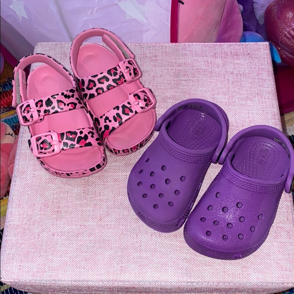 Toddler girls crocs and sandals bundle